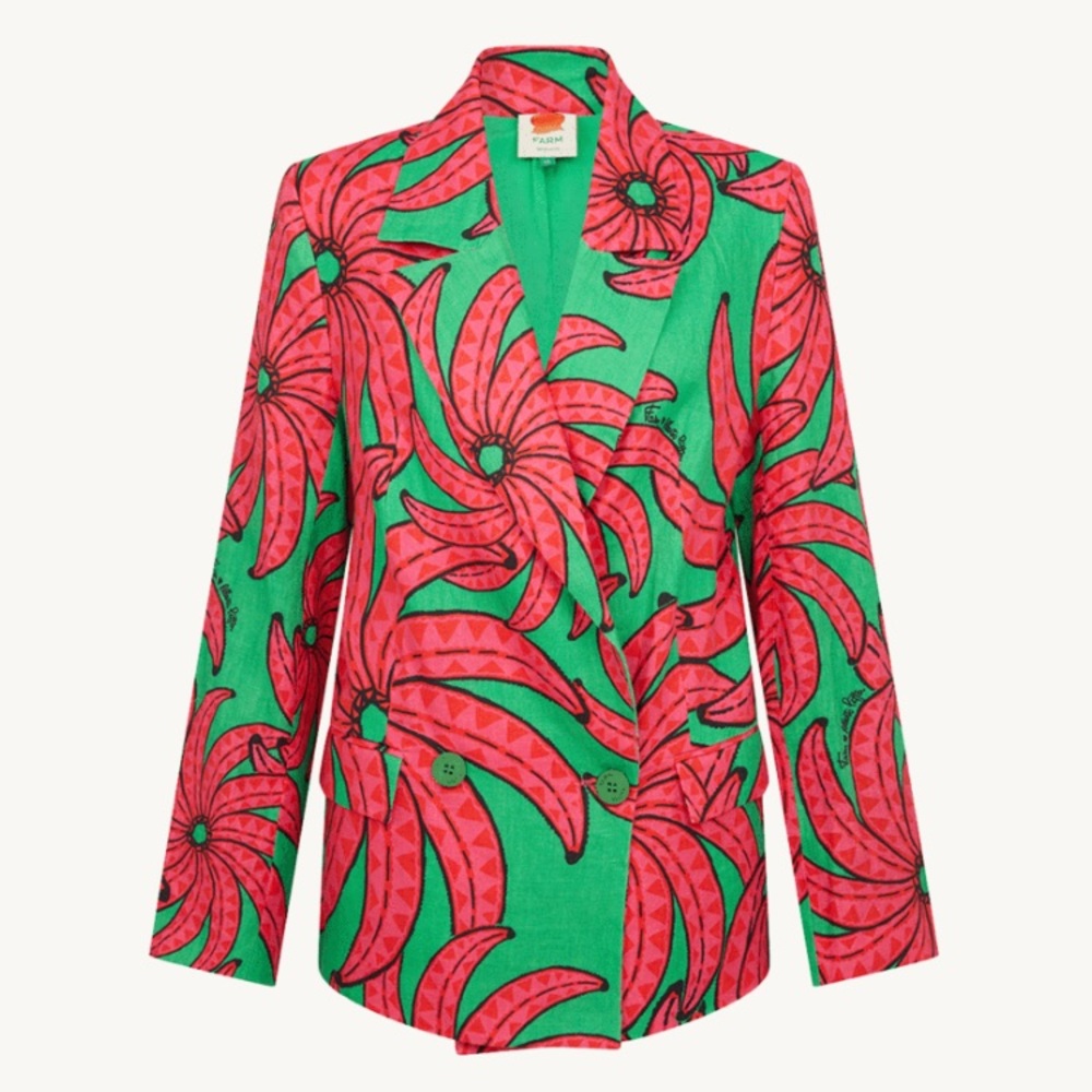 NEW FARM Rio Banana Pitta Linen Blazer